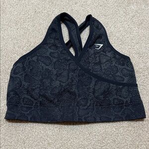 Gymshark Black Patterned Sports Bra